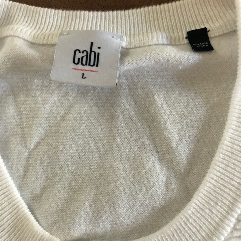 CAbi White Ribbed Button-Front Cardigan - Picture 3 of 5